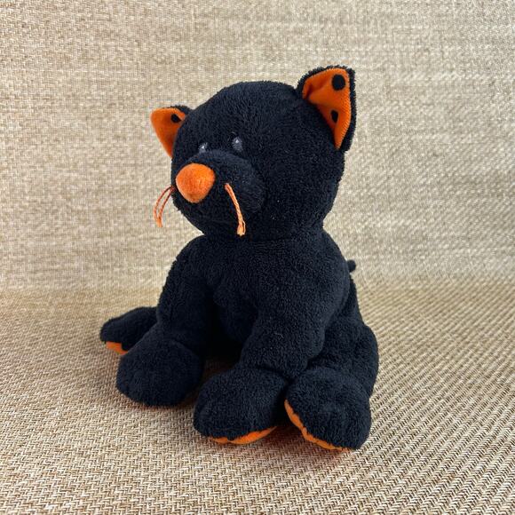 Ty Pluffies “Trickery” Black & Orange Cat – 2008, 8" - Picture 6 of 7